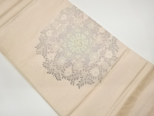 JAPANESE KIMONO / FUKURO OBI / WOVEN FLOWER CREST 